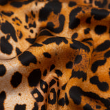 Mood Exclusive Italian Golden Brown Jaguar Digitally Printed Silk Charmeuse