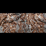 Mood Exclusive Italian Aqua and Brown Jaguar Digitally Printed Silk Charmeuse