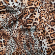 Mood Exclusive Italian Aqua and Brown Jaguar Digitally Printed Silk Charmeuse