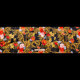 Mood Exclusive Italian Black, Faded Rose and Harvest Gold Ornate Floral Digitally Printed Silk Charmeuse