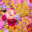 Mood Exclusive Italian Pink and Gold Ornate Floral Digitally Printed Silk Charmeuse