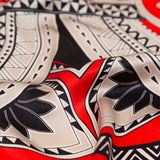 Mood Exclusive Italian Red and Black Large-Scale Digitally Printed Silk Charmeuse Panel