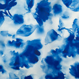 Mood Exclusive Italian Classic and Pearl Blue Abstract Floral Silk Organza