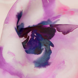 Mood Exclusive Italian Barely Pink and Red Violet Watercolor Floral Silk Organza