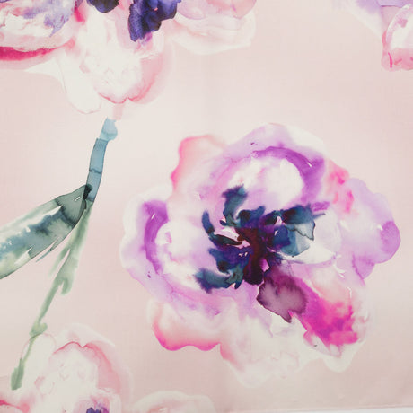 Mood Exclusive Italian Barely Pink and Red Violet Watercolor Floral Silk Organza
