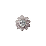 Italian Translucent Black Glass Flower Applique/Brooch - 2"