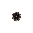 Italian Jet Black Glass Flower Applique/Brooch - 2"