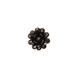 Italian Jet Black Glass Flower Applique/Brooch - 2"