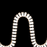 Italian White and Gold Baguette Chain Trim - 0.25"