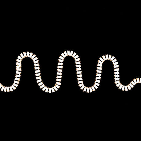 Italian White and Gold Baguette Chain Trim - 0.25"