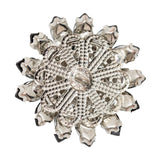Italian Black and Crystal Floral Rhinestone Button - 50L/32mm
