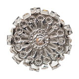 Italian Gunmetal and Crystal Rhinestone Button - 50L/32mm