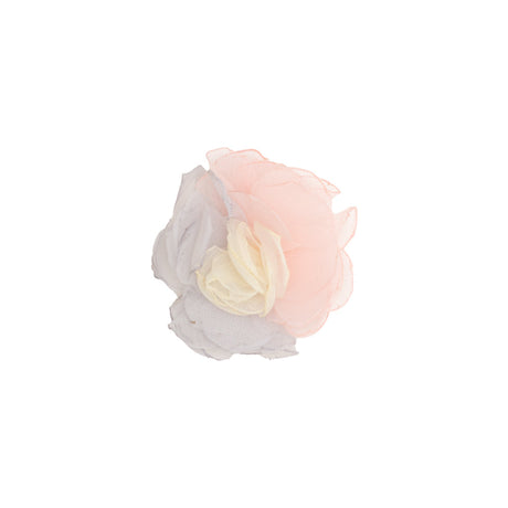 Italian Coral, Gray and Ivory 3D Flower Applique - 2.25"