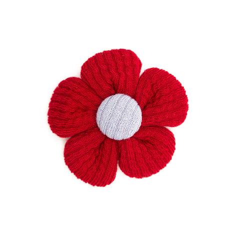 Italian Red and Tradewinds Flower Applique - 2"