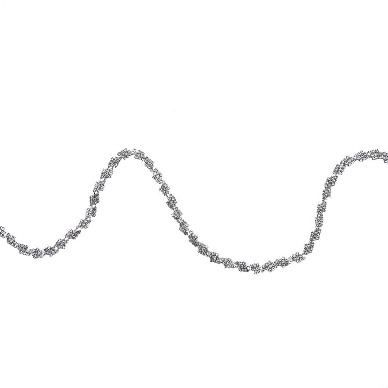 Italian Crystal and Silver Rhinestone Trim - 0.375"