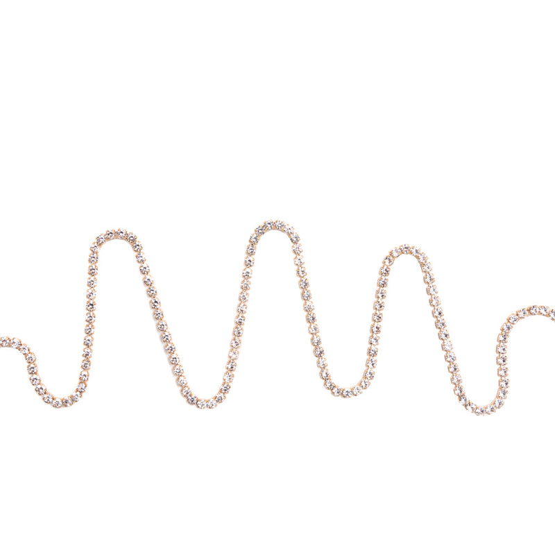 Italian Crystal and Gold Rhinestone Trim - SS12/3MM