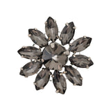 Italian Gunmetal Rhinestone Flower Button - 42L/27mm
