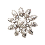 Italian Pink Rhinestone Flower Button - 42L/27mm