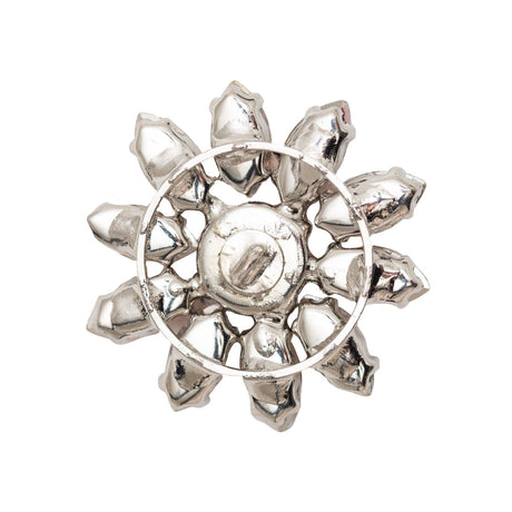 Italian Pink Rhinestone Flower Button - 42L/27mm