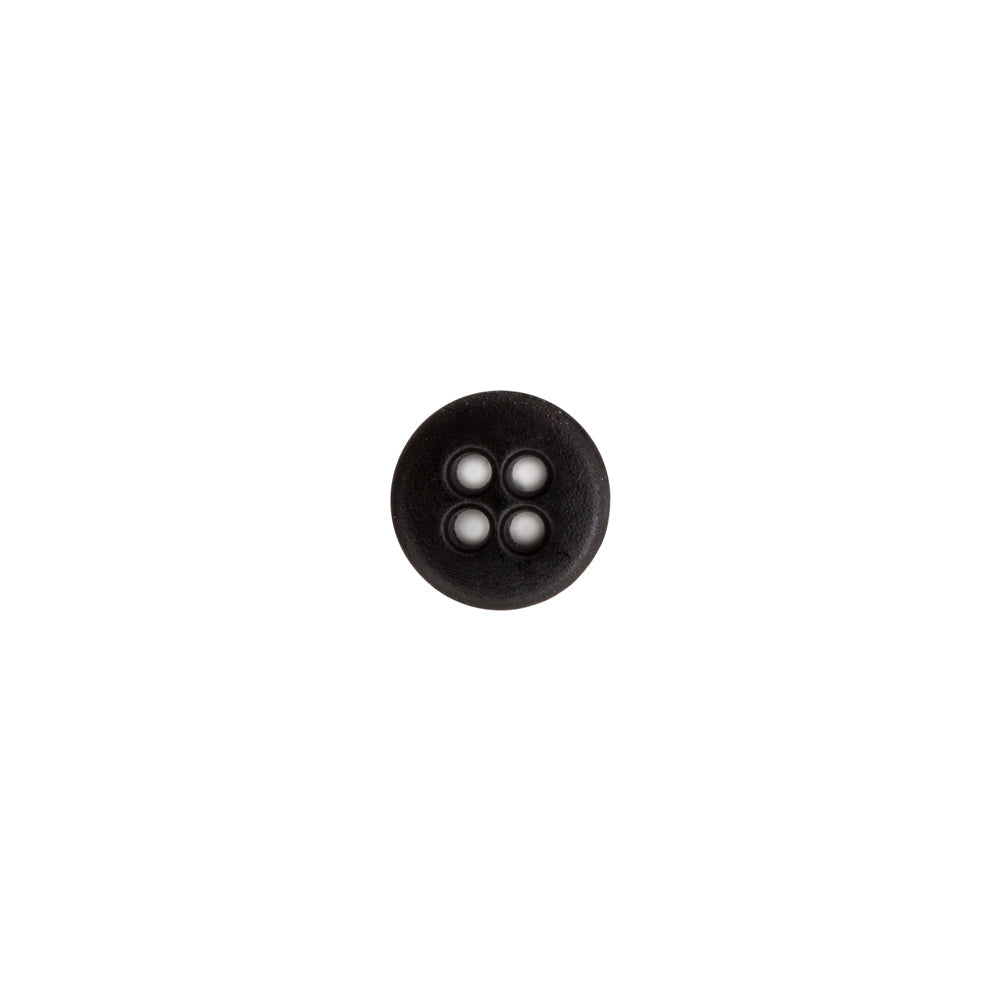 Italian Black Plastic 4-Hole Button - 14L/9mm
