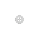 Italian White Plastic 4-Hole Button - 14L/9mm