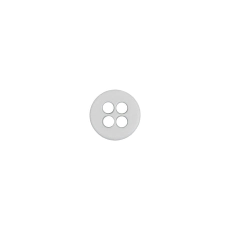 Italian White Plastic 4-Hole Button - 14L/9mm
