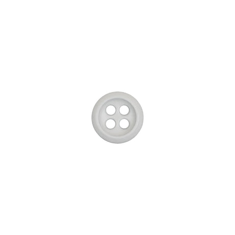 Italian White Plastic 4-Hole Button - 14L/9mm