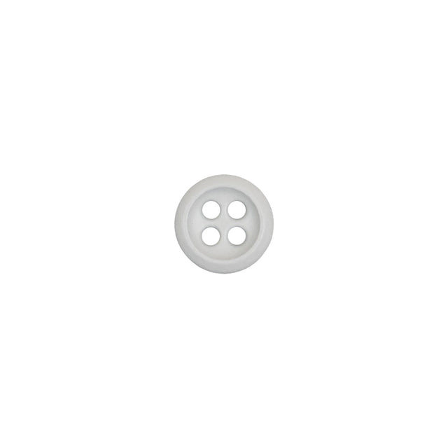 Italian White Plastic 4-Hole Button - 14L/9mm