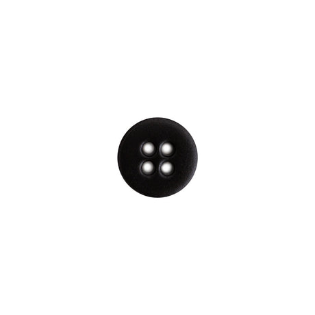 Italian Black Plastic 4-Hole Button - 16L/10mm