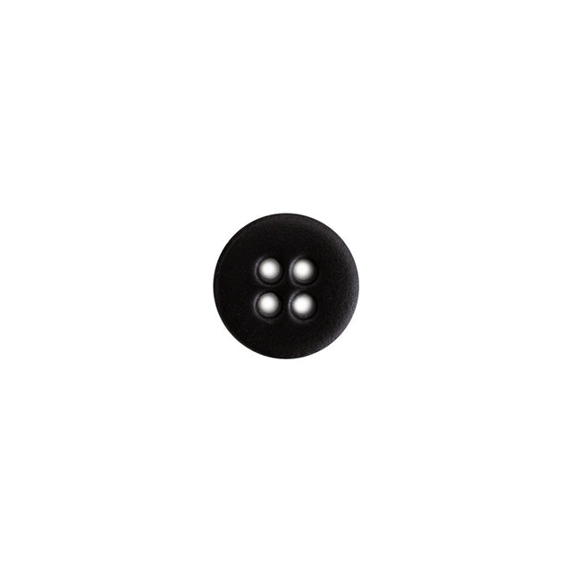 Italian Black Plastic 4-Hole Button - 16L/10mm