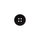Italian Black Plastic 4-Hole Button - 18L/11.5mm
