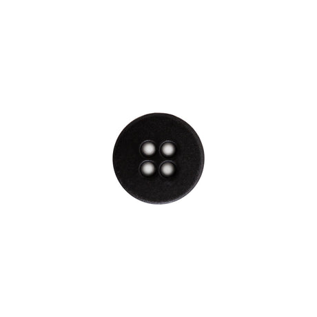 Italian Black Plastic 4-Hole Button - 18L/11.5mm