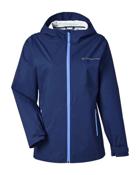 vineyard vines Women's waterproof rain shell jacket designed for comfortable outdoor coverage