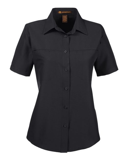 Harriton Women's Breathable Short Sleeve Performance Staff Shirt for Work – Polyester