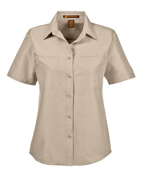 Harriton Women's Key West Short Sleeve Performance Staff Shirt