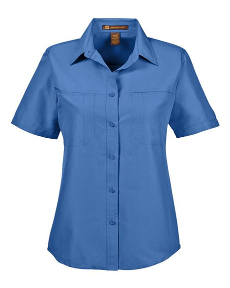 Harriton Women's Key West Short Sleeve Performance Staff Shirt