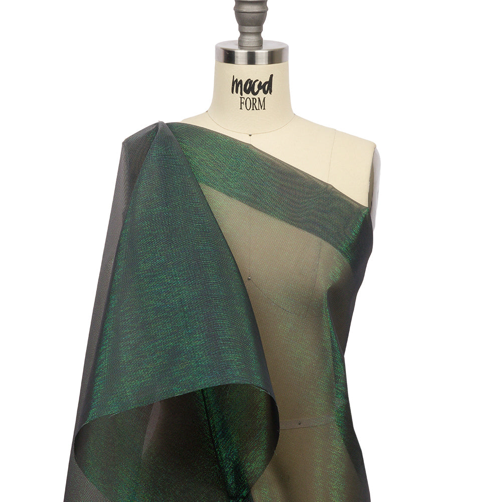Stiff Polyester Organdy - Black Sparkle - Rhiannon Collection