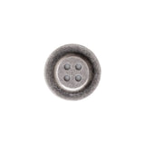 Italian Antique Silver Ornate Metal Zamac Button - 24L/15MM