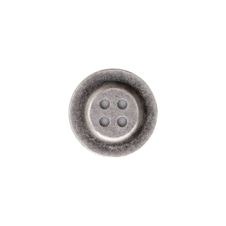 Italian Antique Silver Ornate Metal Zamac Button - 24L/15MM