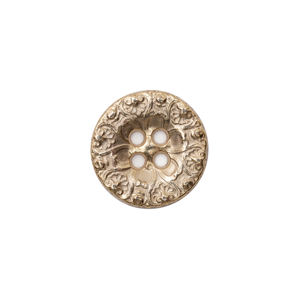 Italian Gold Ornate Metal Zamac Button - 24L/15MM