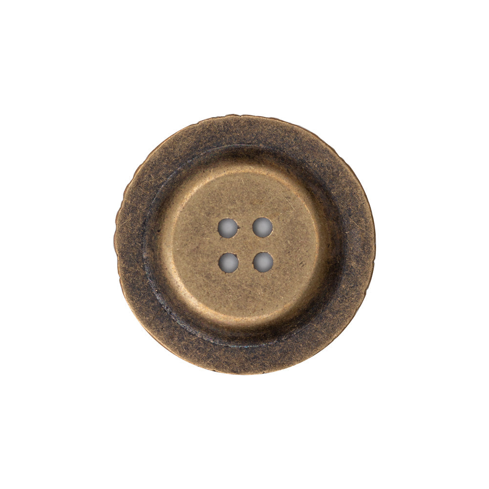 Italian Antique Gold Ornate Metal Zamac Button - 36L/23mm