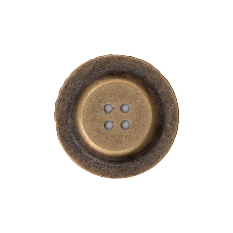 Italian Antique Gold Ornate Metal Zamac Button - 36L/23mm
