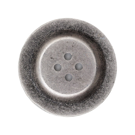 Italian Antique Silver Ornate Metal Zamac Button - 44L/28mm
