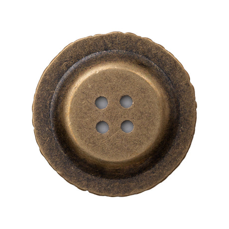 Italian Antique Gold Ornate Metal Zamac Button - 44L/28mm