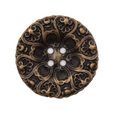 Italian Antique Gold Ornate Metal Zamac Button - 44L/28mm