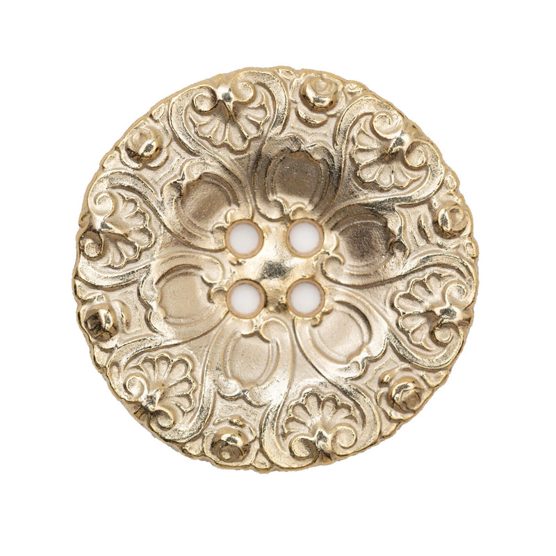 Italian Gold Ornate Metal Zamac Button - 44L/28mm