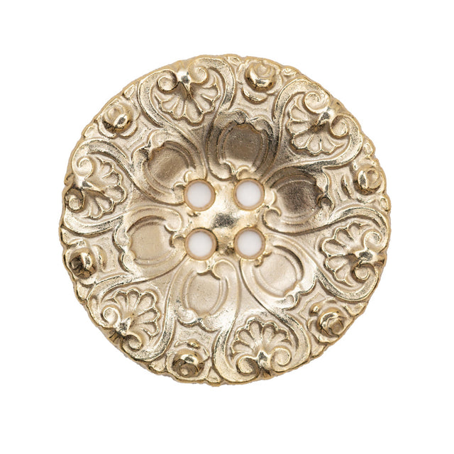 Italian Gold Ornate Metal Zamac Button - 44L/28mm