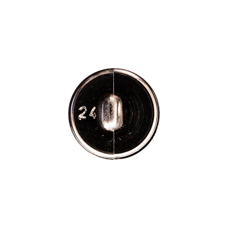 Italian Silver Domed Plastic Shank-Back Button - 24L/15mm