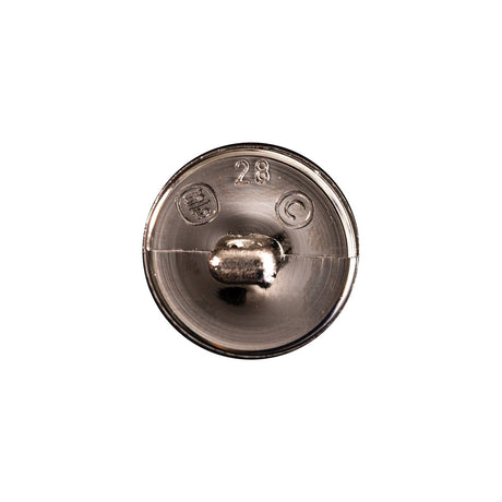 Italian Silver Domed Plastic Shank-Back Button - 28L/18mm