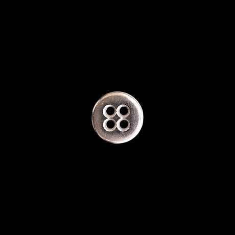 Italian Silver Metal 4-Hole Button - 14L/9mm
